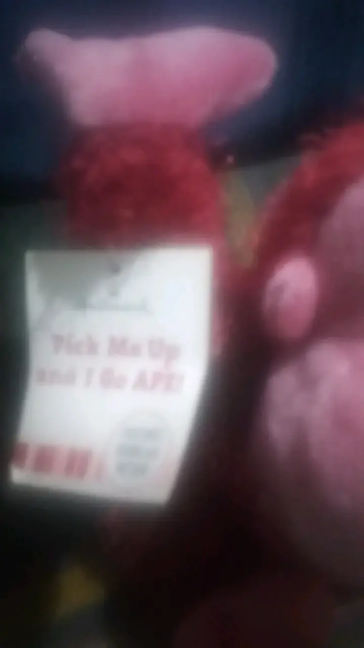 Peluche de mono rojo y rosado - 6