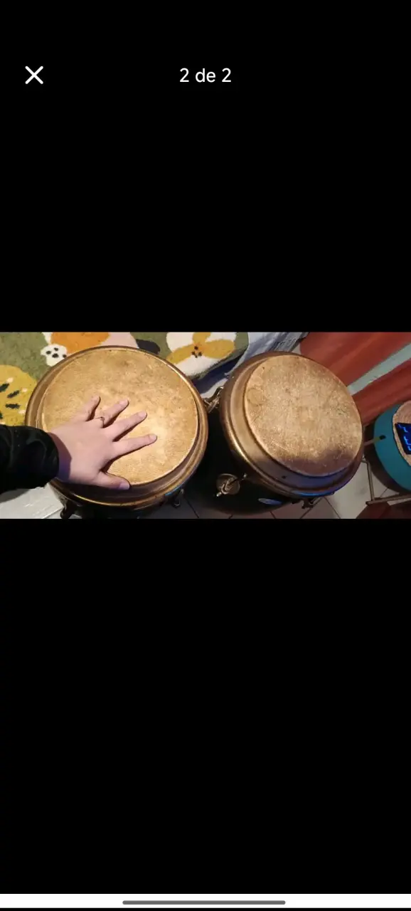 Juego de Congas Negras Salsa en Buen Estado - 2