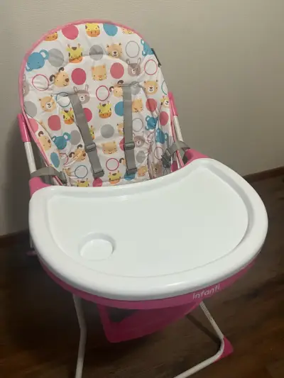 Silla de comer para bebé Infanti rosa - miniatura 1
