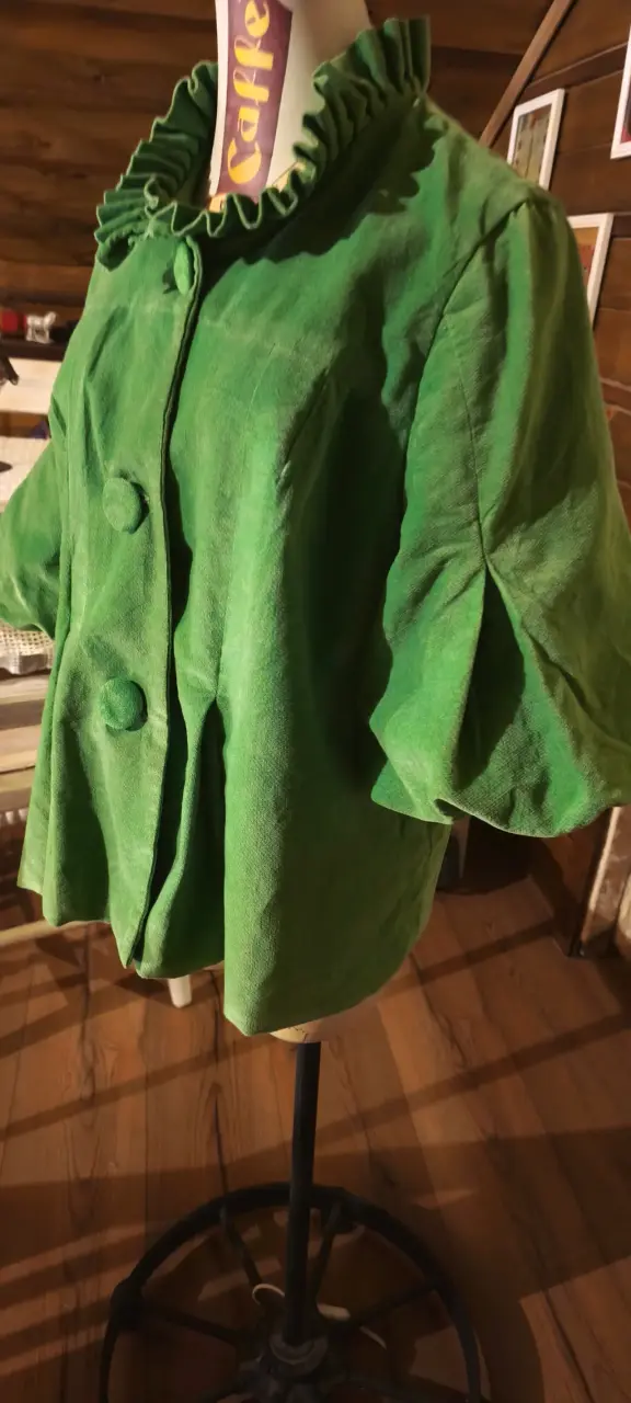 Chaqueta verde vintage con botones grandes