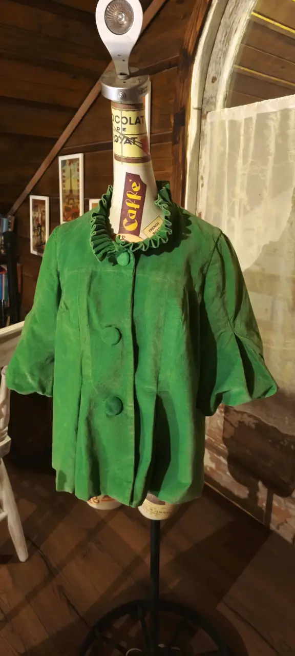 Chaqueta verde vintage con botones grandes - 2