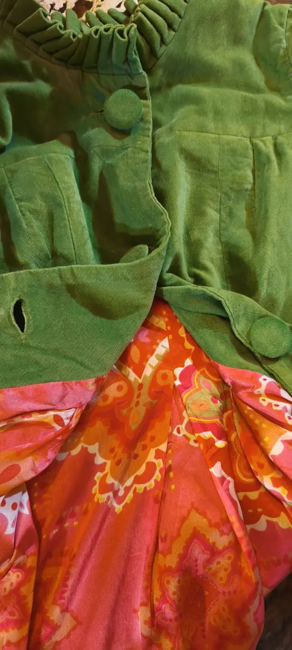 Chaqueta verde vintage con botones grandes - 3