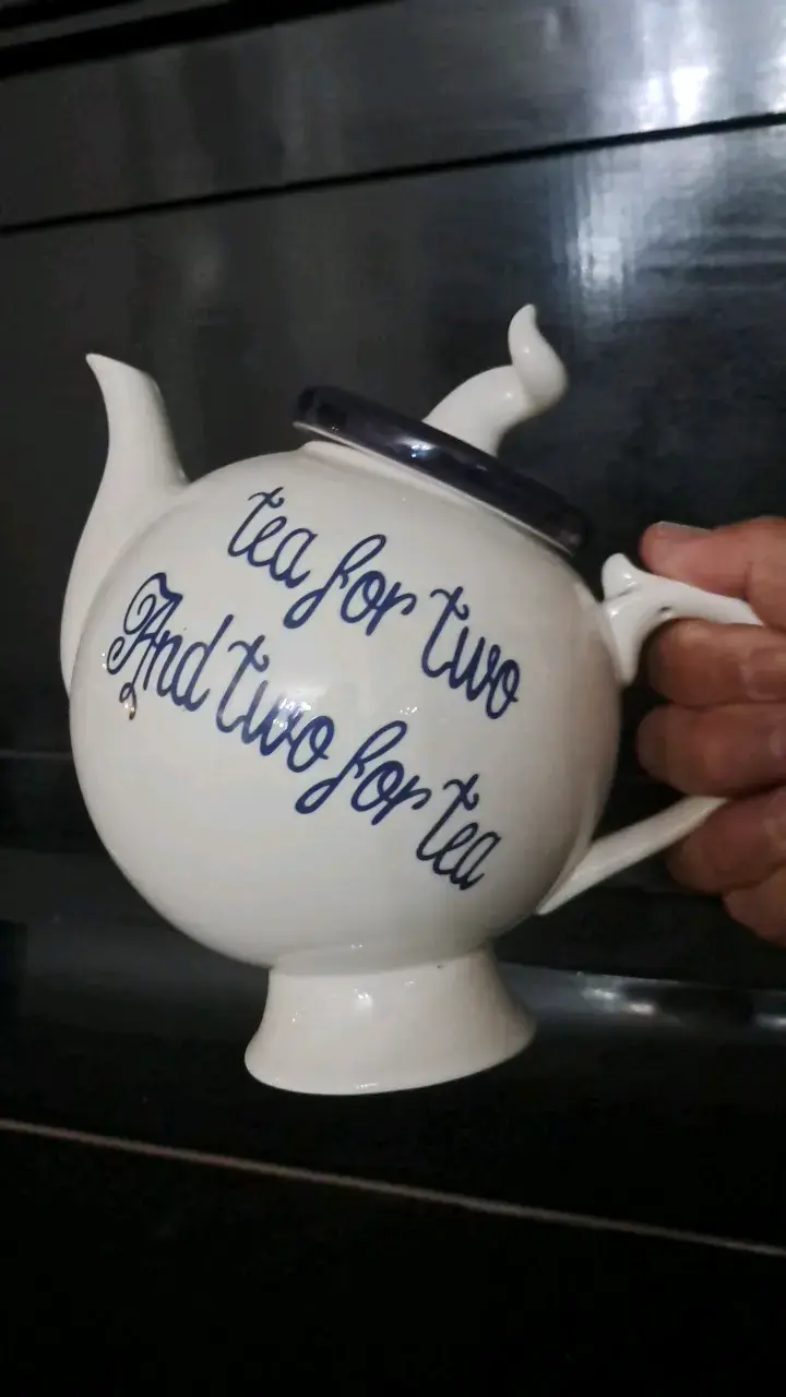 Tetera 1 litrode porcelana 'Tea for Two' blanca - 2