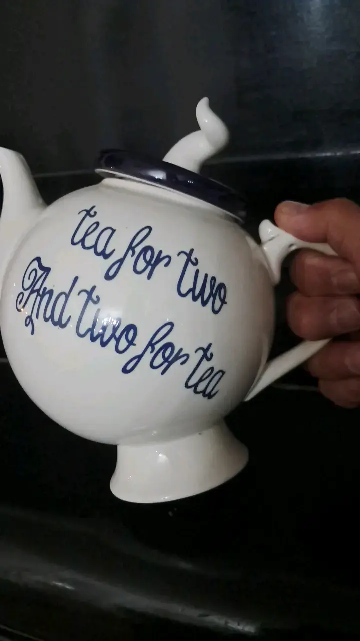 Tetera 1 litrode porcelana 'Tea for Two' blanca - 4