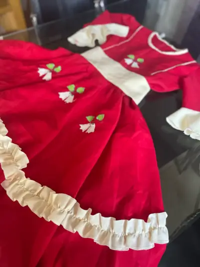 Vestido de Fiestas patrias Chile Rojo con Volantes - miniatura 1