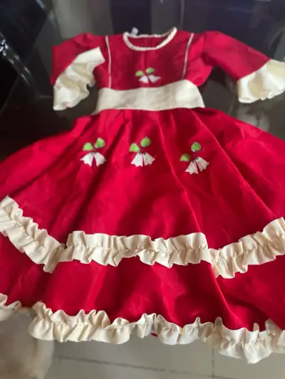 Vestido de Fiestas patrias Chile Rojo con Volantes - miniatura 3