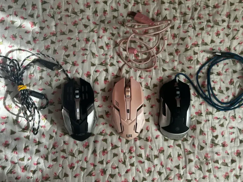 Set de tres mouse gamer con cable USB