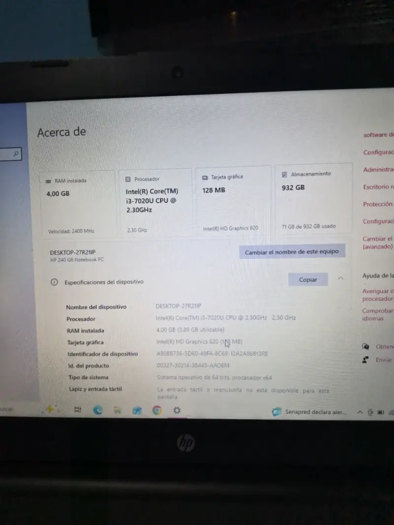 Notebook HP 240 Intel Core i3 4GB RAM 1TB HDD - 2