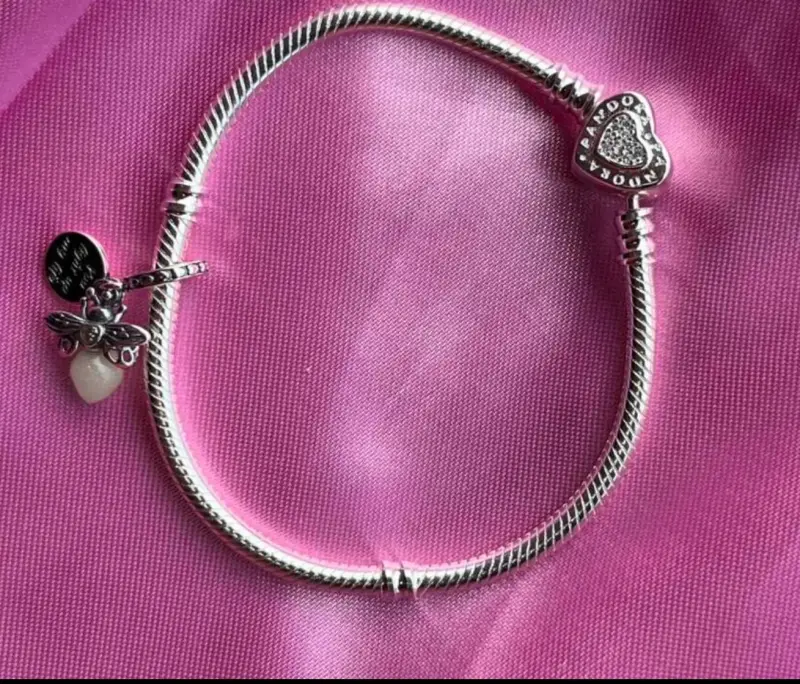 Pulsera de plata 925 con cierre de corazón Pandora - 2