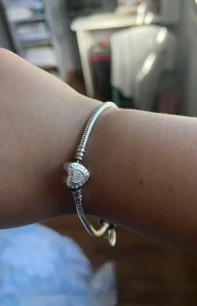 Pulsera de plata 925 con cierre de corazón Pandora - miniatura 3