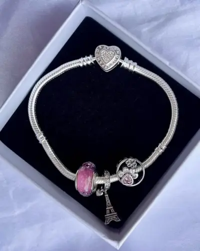 Pulsera de plata 925 con cierre de corazón Pandora - miniatura 4