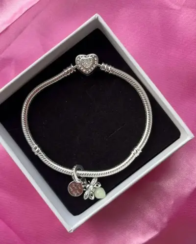 Pulsera de plata 925 con cierre de corazón Pandora - miniatura 5