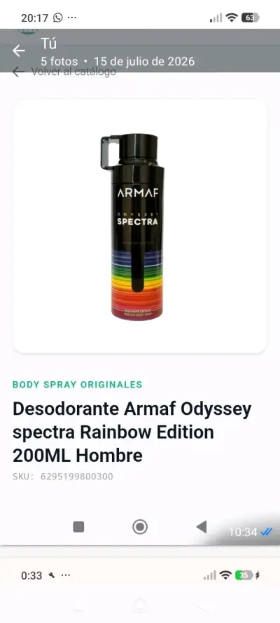 Desodorante Armaf Odyssey Dubai Chocolate 200ML - miniatura 2