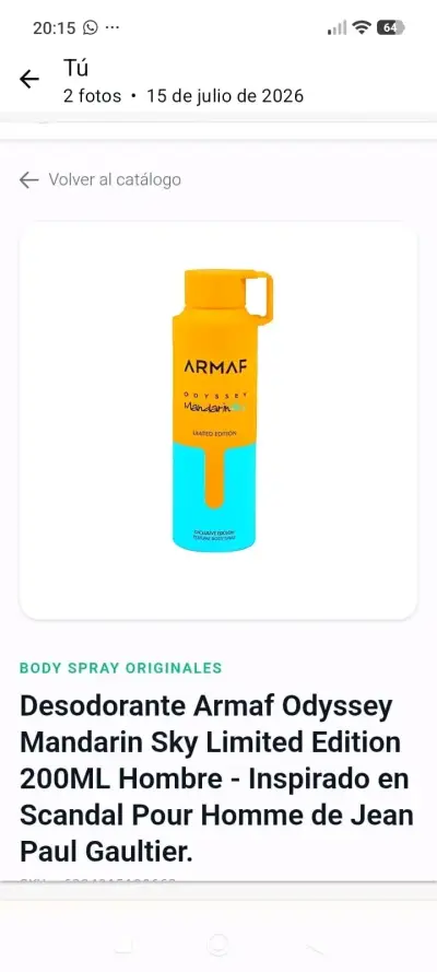 Desodorante Armaf Odyssey Dubai Chocolate 200ML - miniatura 3