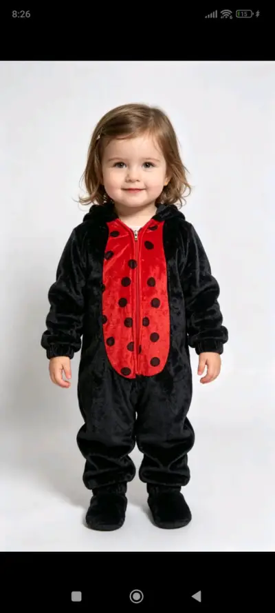 Disfraz de mariquita para niña con capucha - miniatura 1