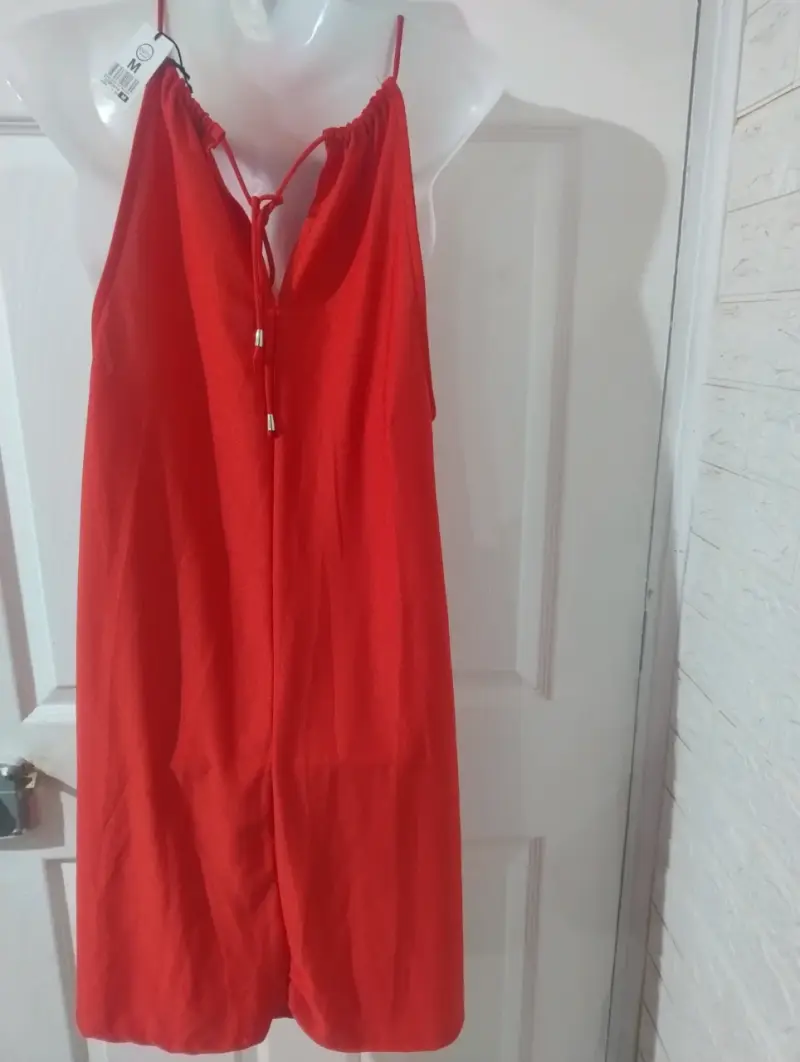 Vestido rojo sin mangas talla M - 2