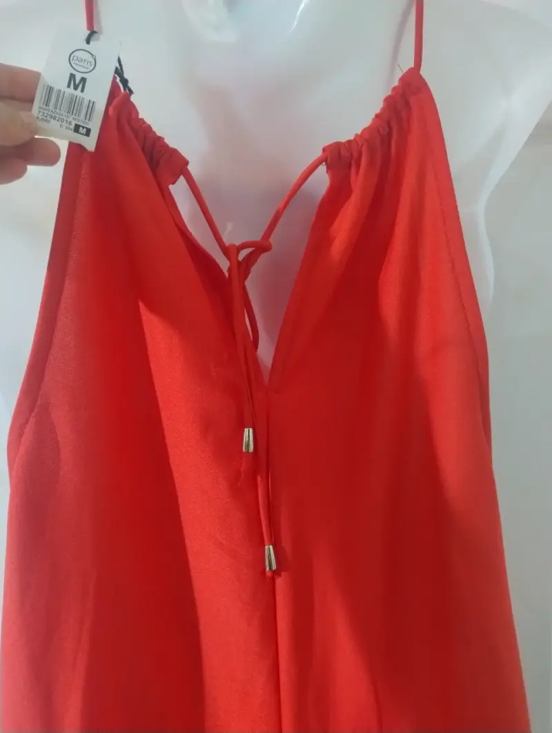 Vestido rojo sin mangas talla M - 3