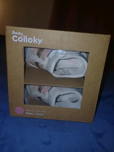Sandalias para bebé Colloky blancas y rosadas - miniatura 4