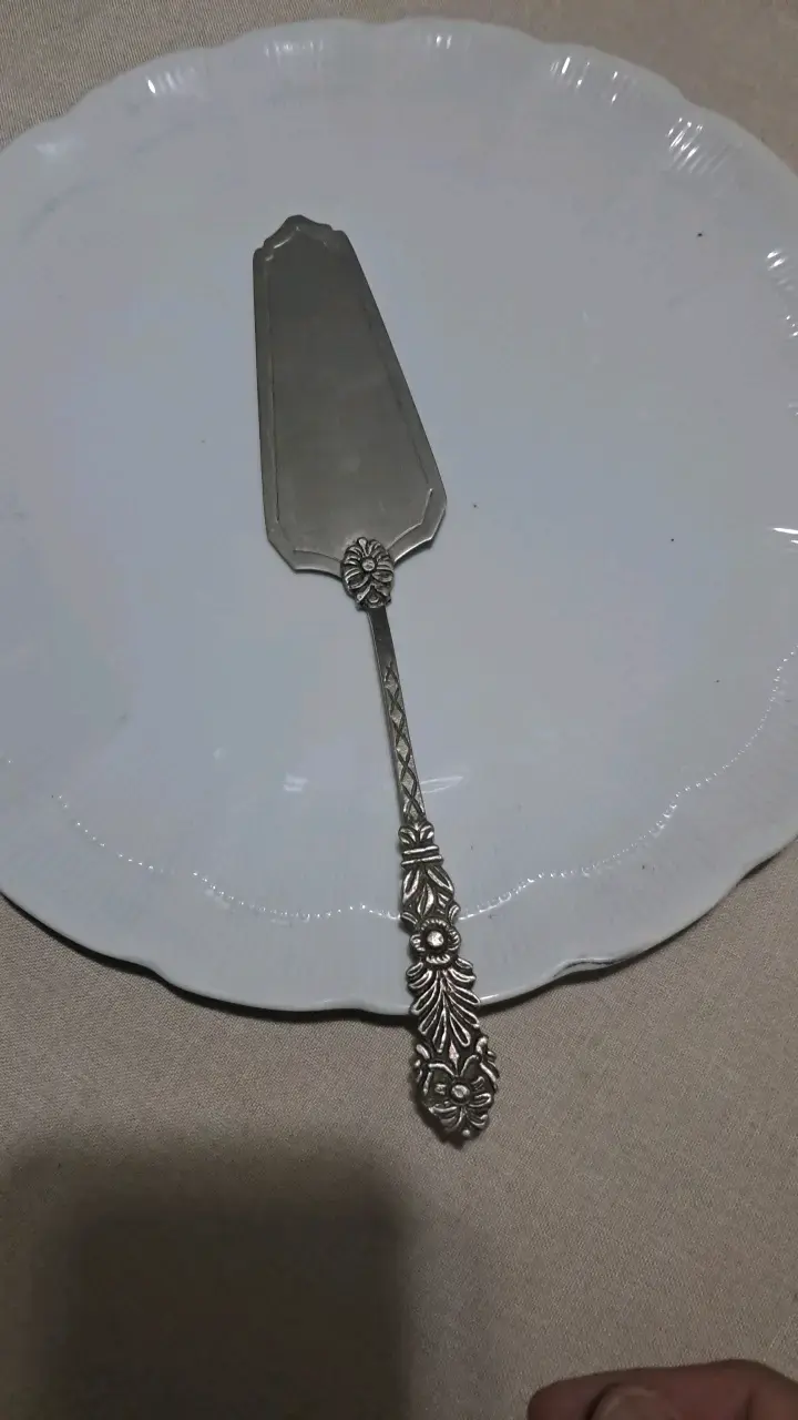 plato tortero porcelana y servidor de torta vinta - 2