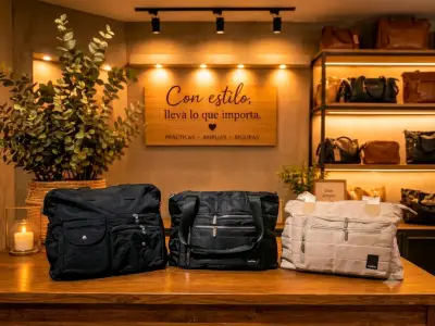 Bolso negro grande con múltiples bolsillos - miniatura 6