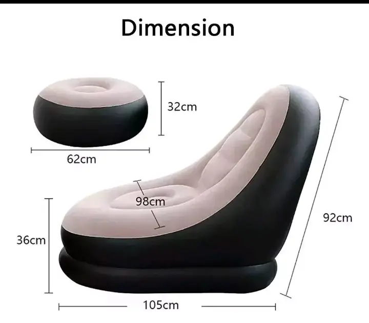 Sillón inflable con reposapiés - 3