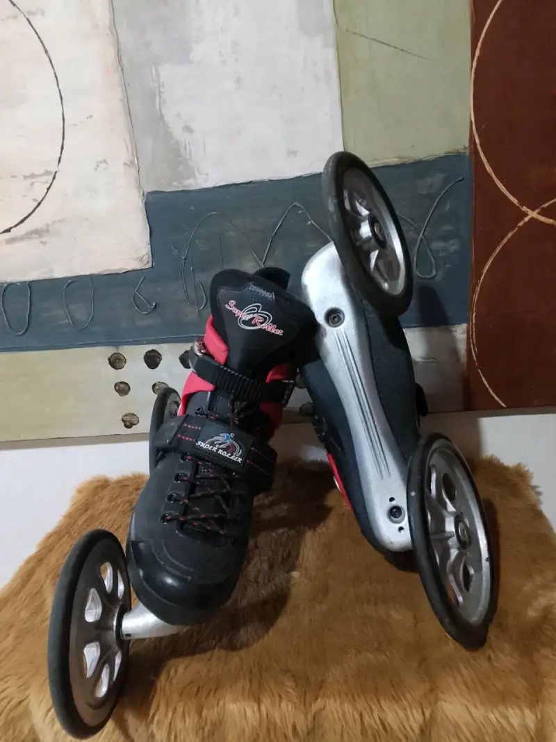 Patines de velocidad Super Roller negros y rojos - 4