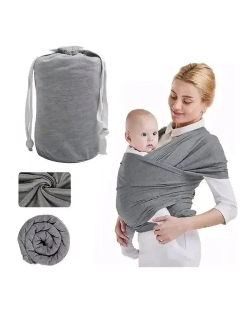 Fular portabebé gris unisex cómodo