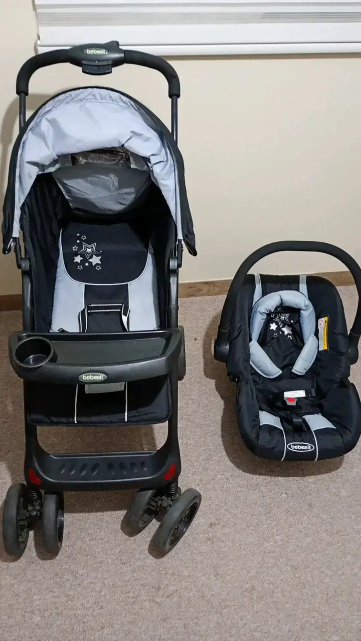 Coche de bebé con silla Bebesit negro y gris - 1
