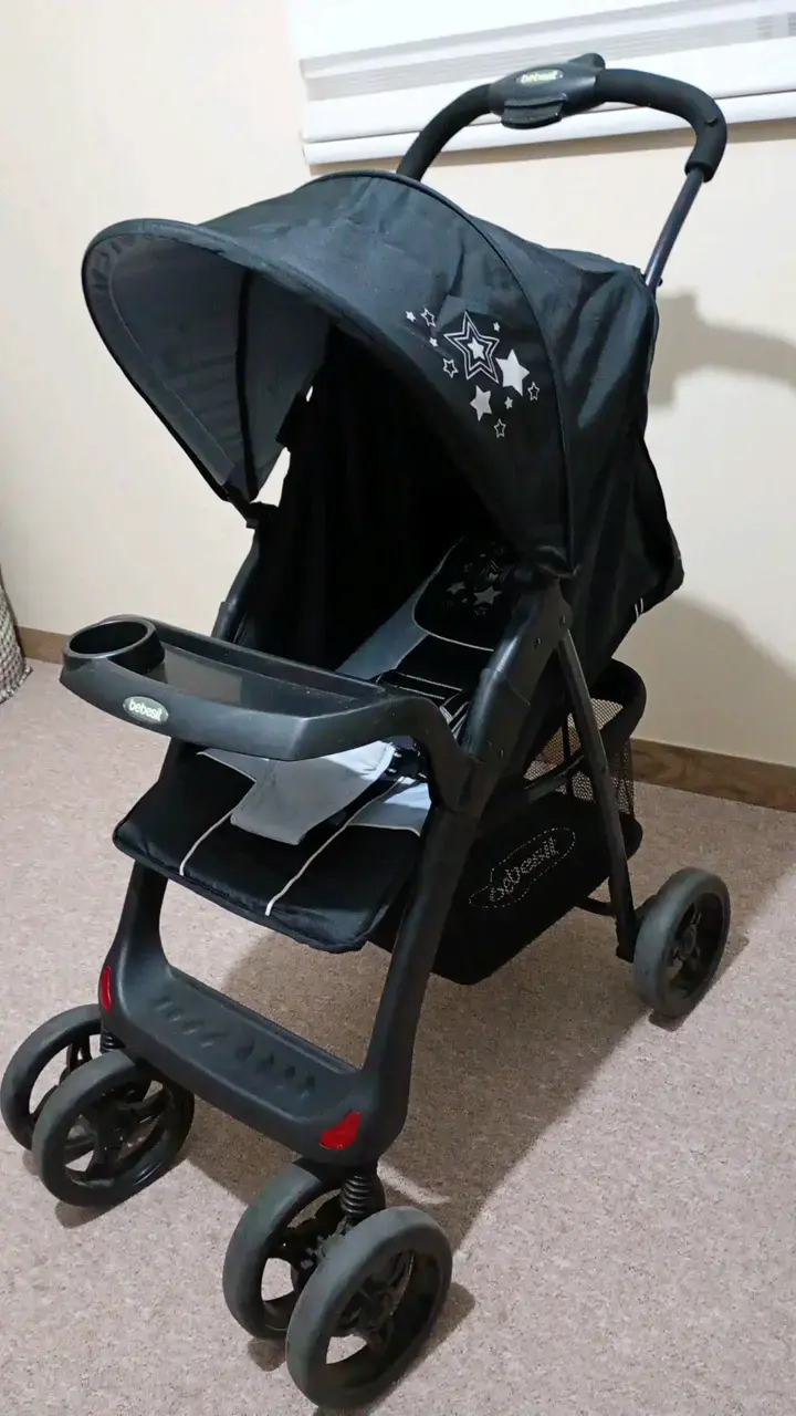 Coche de bebé con silla Bebesit negro y gris - 3