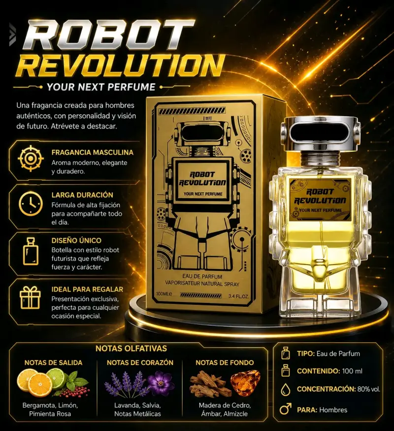 Perfume Robot Revolution para Hombres 100ml