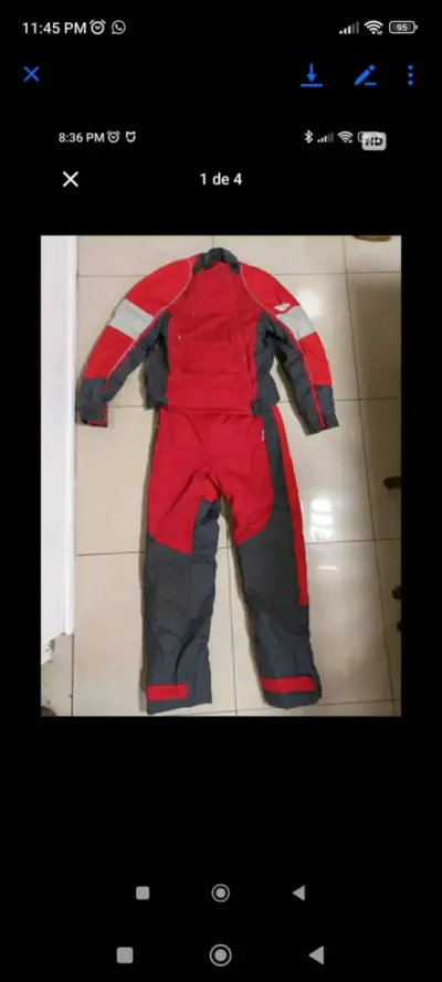 Traje de Moto Rojo y Gris para Hombre - miniatura 1