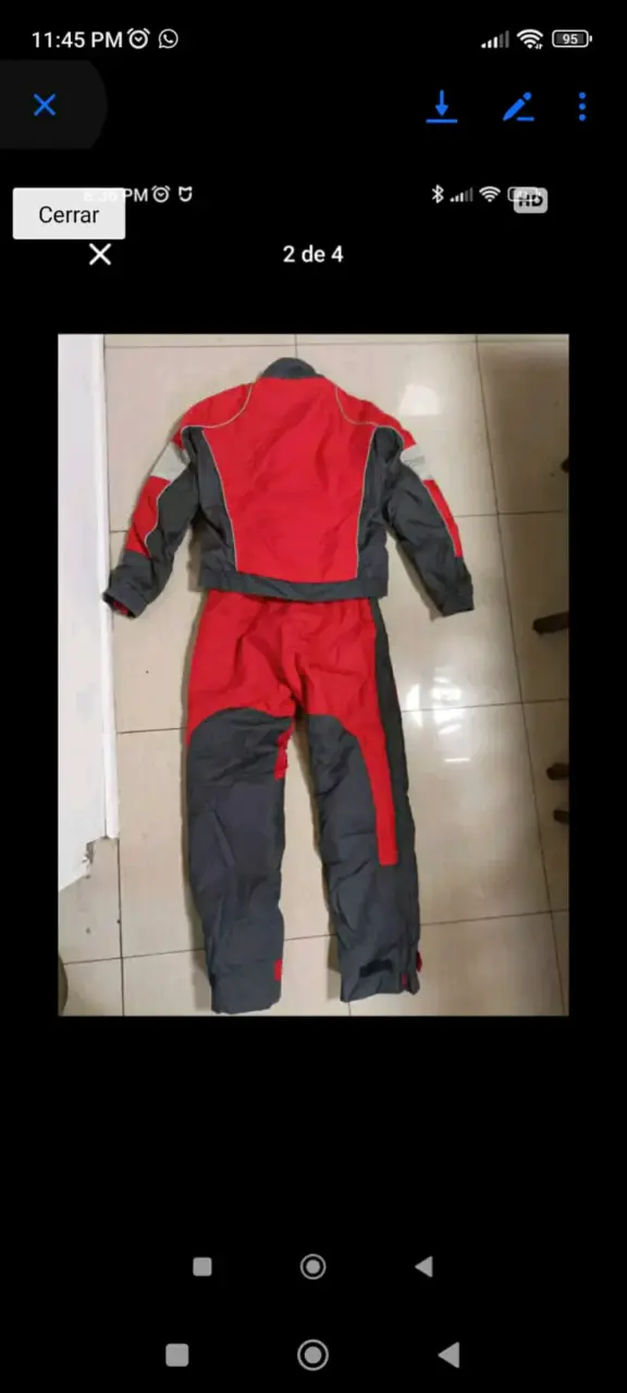 Traje de Moto Rojo y Gris para Hombre - 2