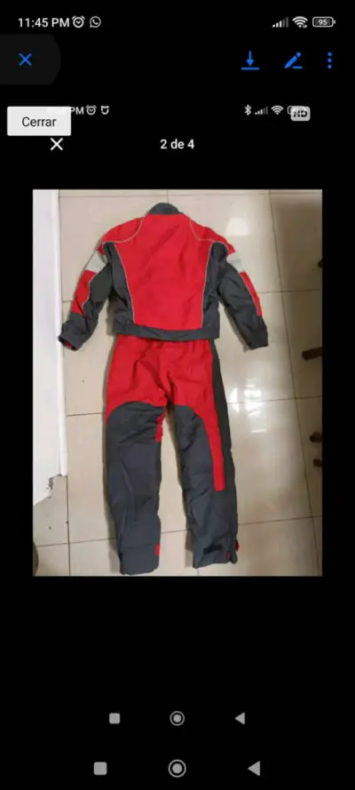 Traje de Moto Rojo y Gris para Hombre - miniatura 2