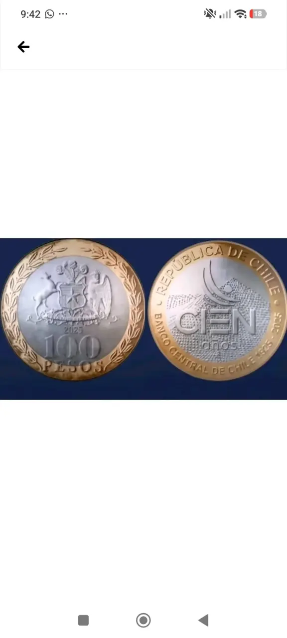 Moneda conmemorativa 100 pesos Chile 2025