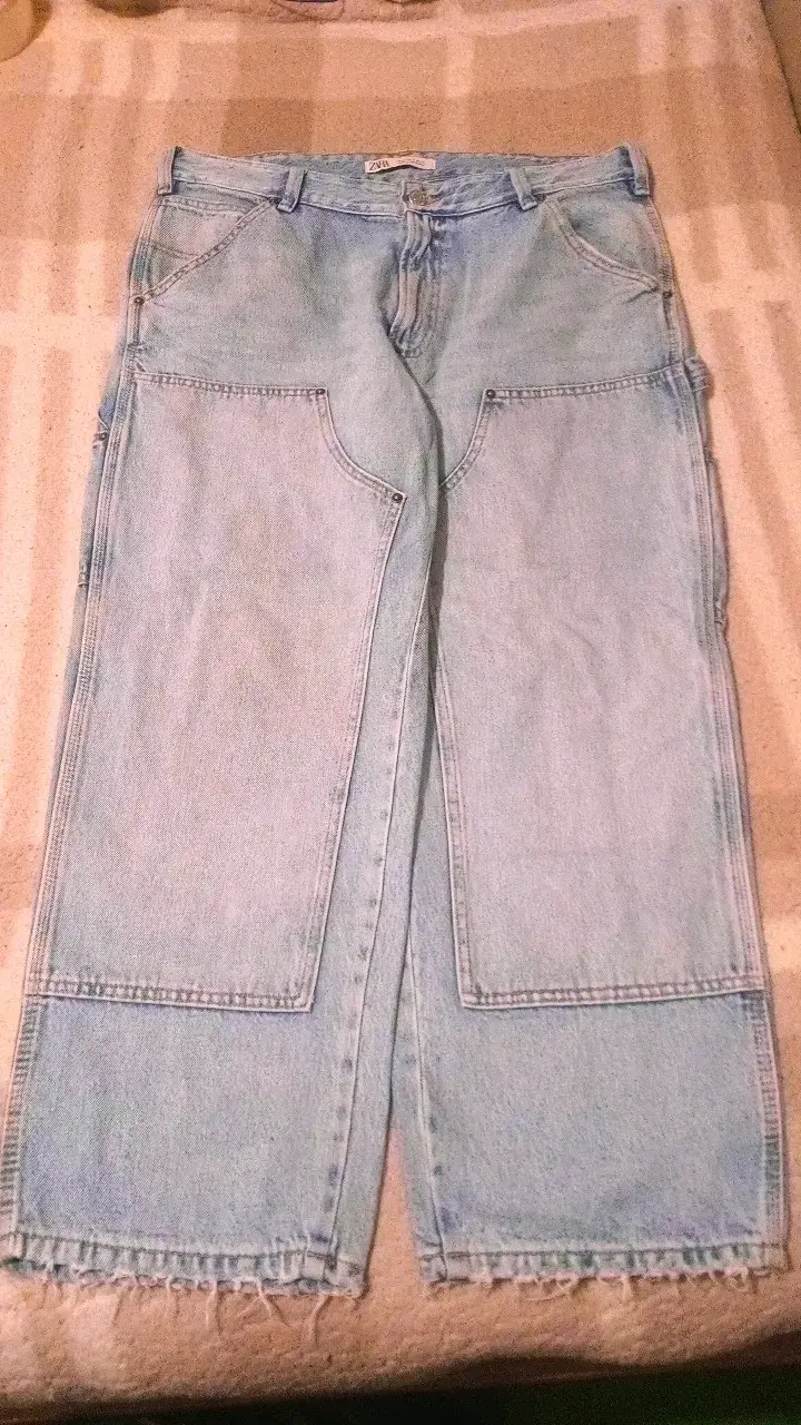 Jeans anchos de mezclilla Zara para hombre - 1