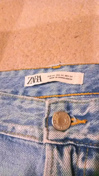 Jeans anchos de mezclilla Zara para hombre - miniatura 2