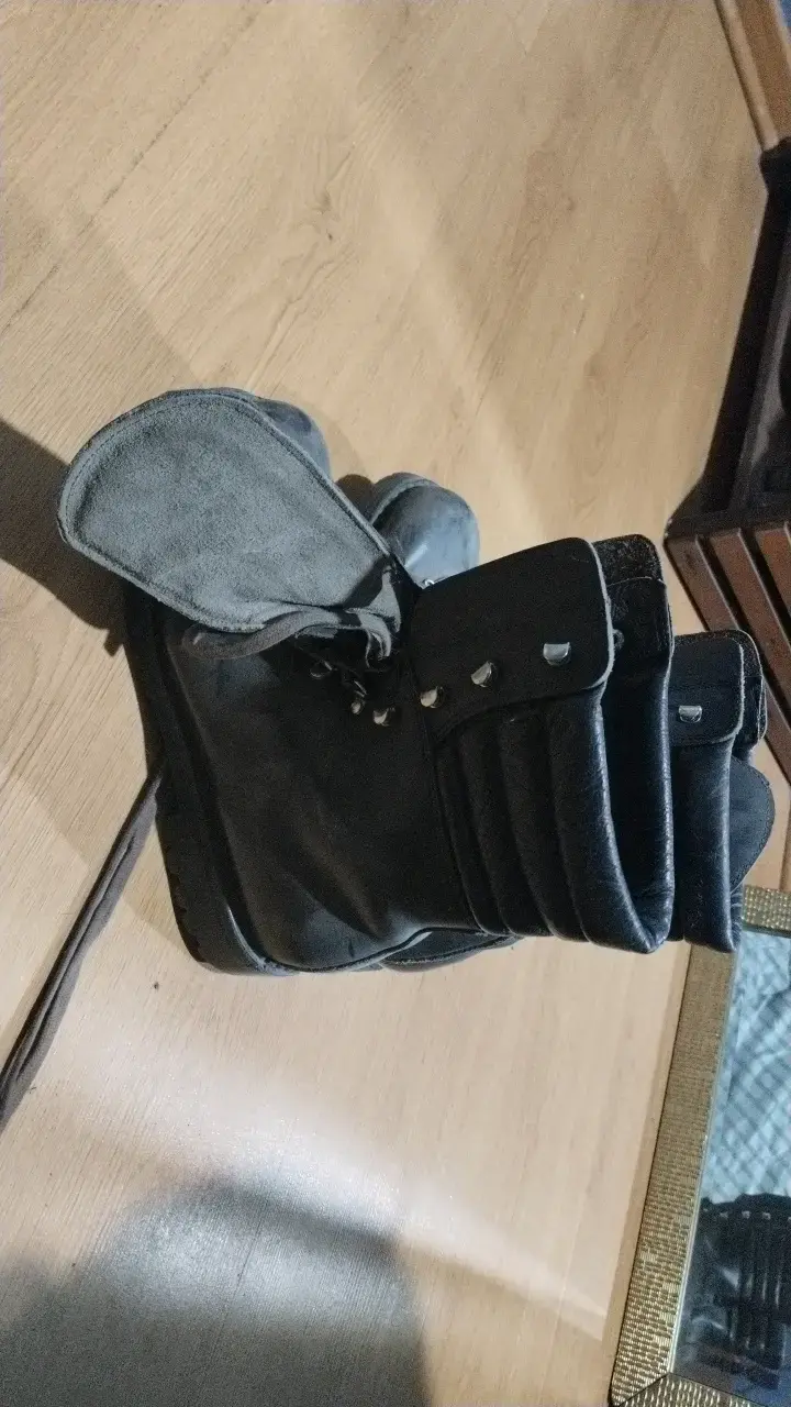 Botas negras militares de cuero para hombre - 2