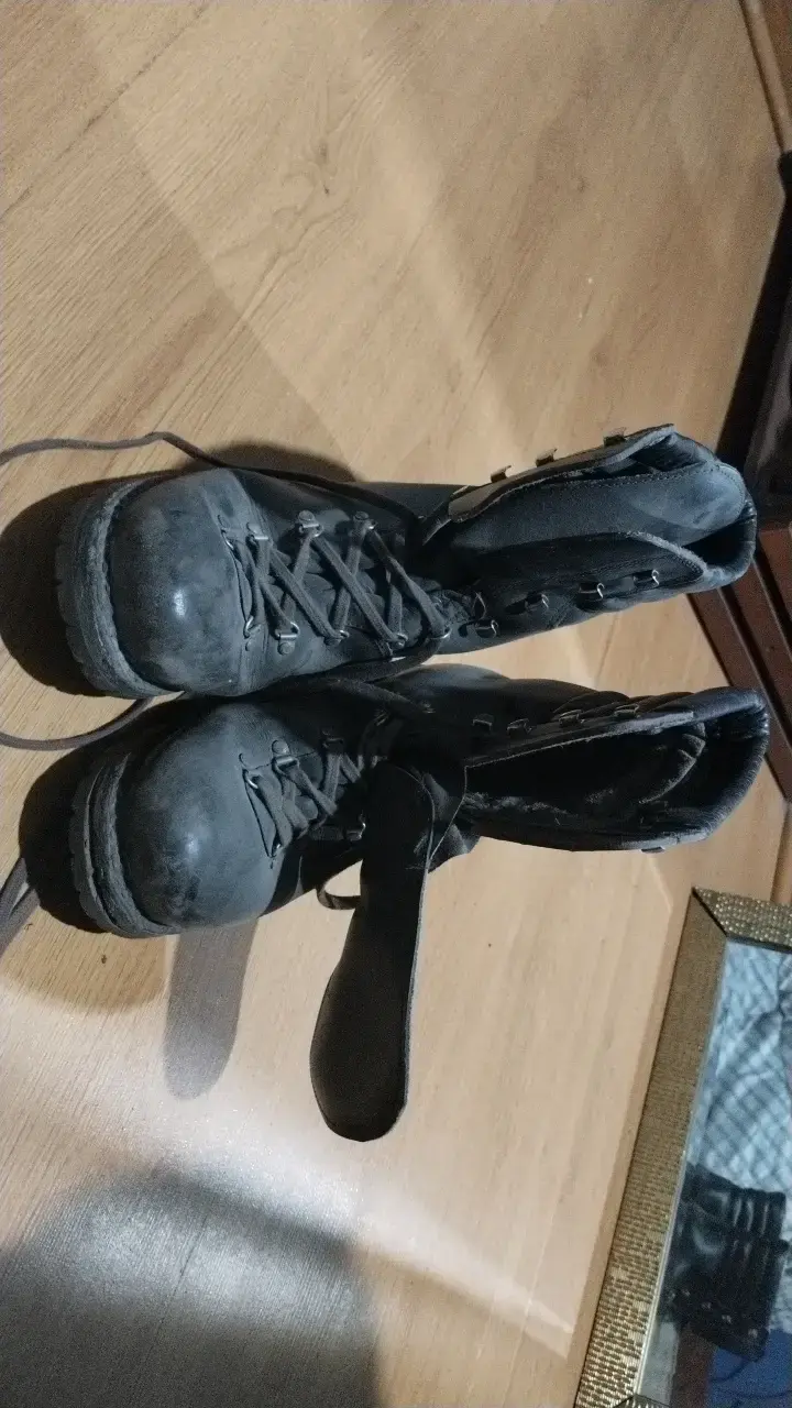 Botas negras militares de cuero para hombre - 3