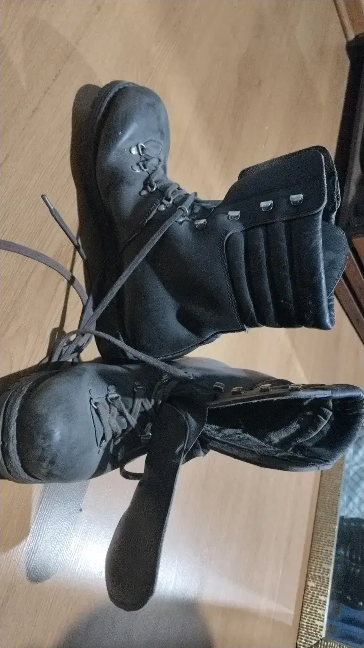 Botas negras militares de cuero para hombre - 5