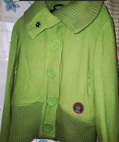 Chaqueta verde de lana Foster para mujer - miniatura 1