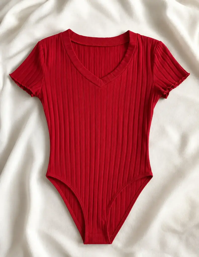 Body rojo de algodón con elastano talla XS