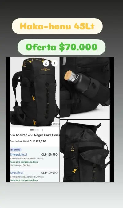 Mochila Haka-Honu 45Lts nueva - miniatura 1