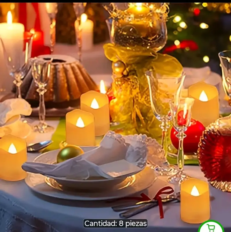 Velas LED decorativas sin llama, set de 8 - 3