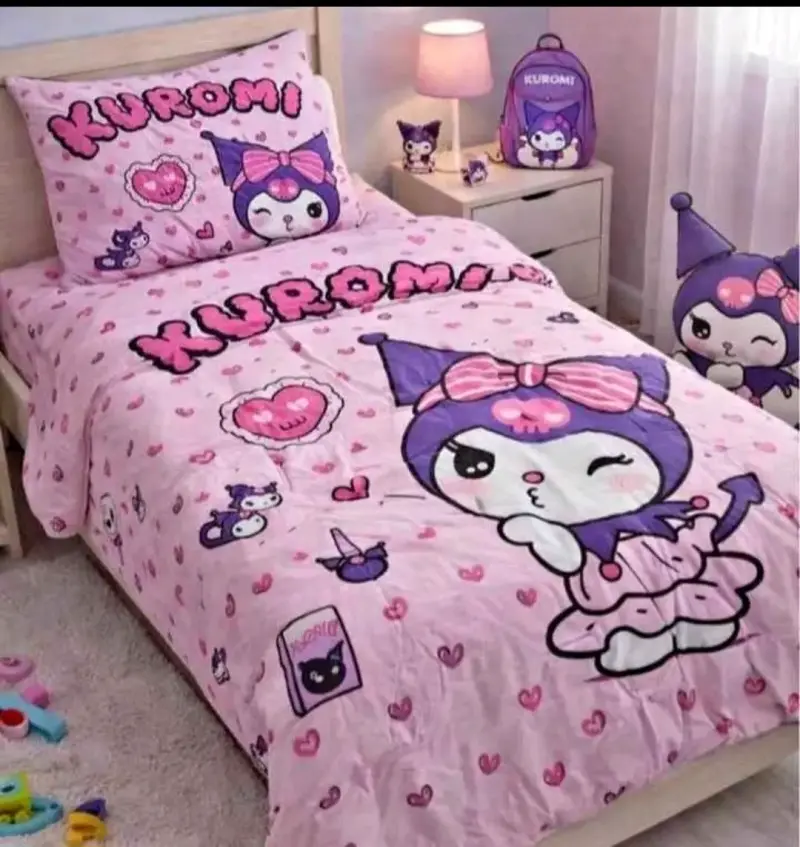 Juego de cama infantil Kuromi rosa