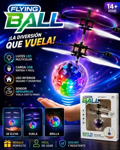 Pelota voladora con luces LED multicolor - miniatura 1
