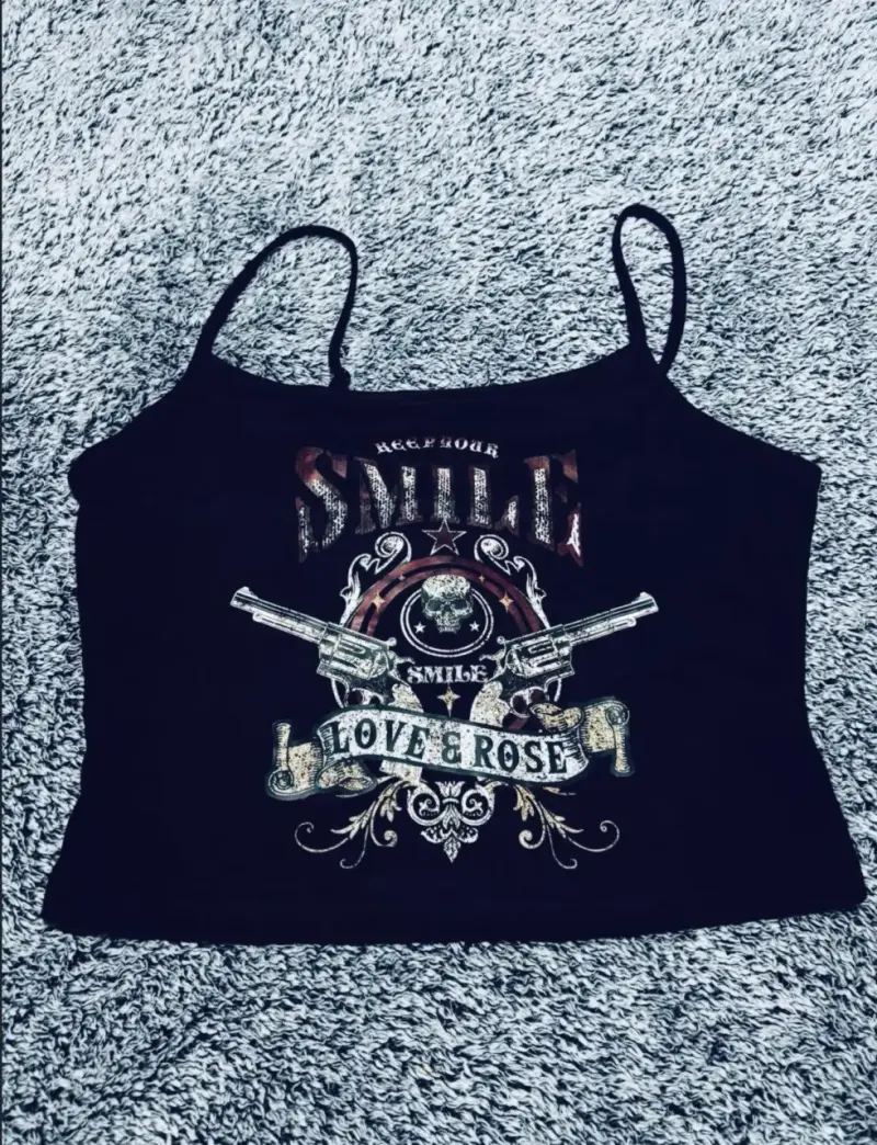 Top Y2K Rockstar Skull - 1