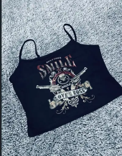 Top Y2K Rockstar Skull - miniatura 3