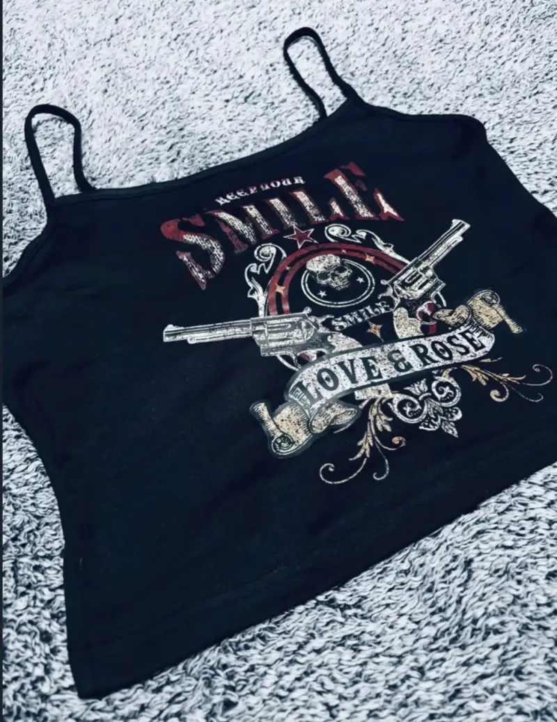 Top Y2K Rockstar Skull - 4