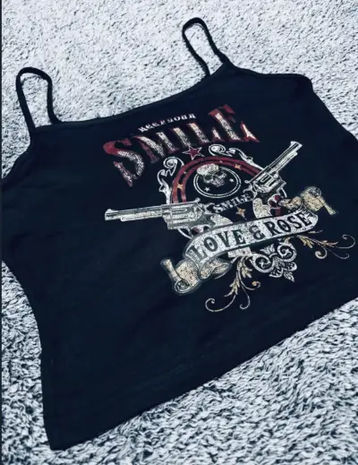 Top Y2K Rockstar Skull - miniatura 4