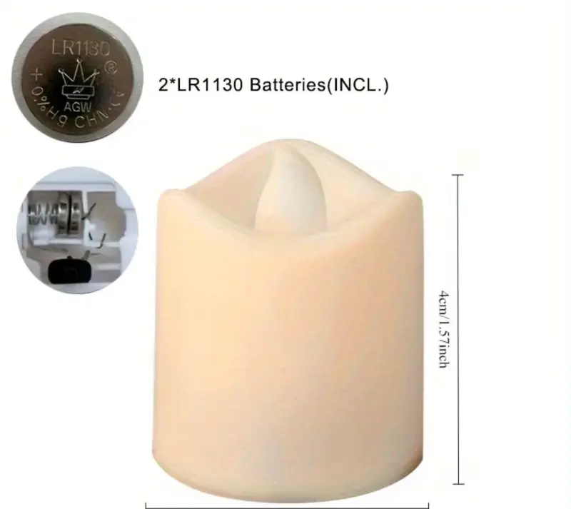 Velas LED sin llama 24 piezas con pilas incluidas - 3